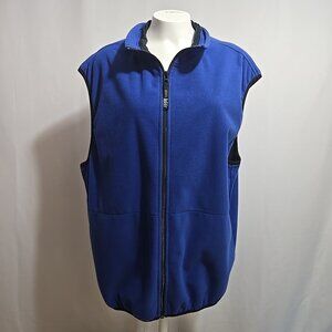 Vintage REI Fleece Vest Unisex Size Large Blue Full Zip Pockets Made in Canada